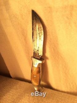 Vintage Antique 1940s unmarked R H Ruana 3 pin square cut hunting knife