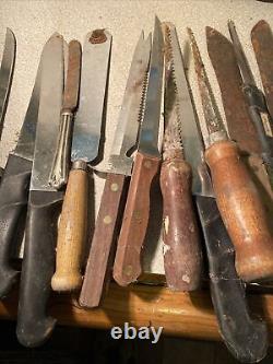 Vintage Antique Lot Of 16 Knives Of All Kinds