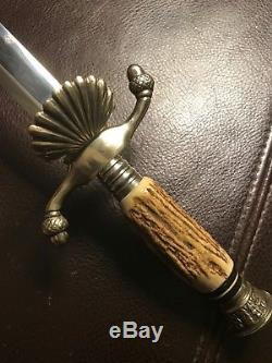 Vintage Antique Stag Hirschfanger Hunting Dagger Knife Germany Like Puma Othello
