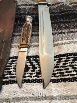 Vintage Anton Wingen Jr Othello Solingen German Stag Hunting Double Knife Set