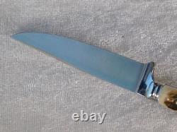Vintage Anton Wingen Jr Stag Antler Handle Germany 7 Hunting Knife with Sheath