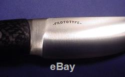 Vintage BARK RIVER USA PROTOTYPE Black Carbon Fiber HUNTING KNIFE, STEEL & CASE