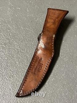 Vintage BROWNING Fixed Blade Knife Model 40181 With Sheath Sportsman Hunting USA