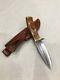 Vintage BUCK 162-C Hunting Knife Fixed Blade & Sheath - Beautiful Woodgrain