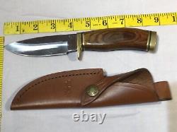 Vintage BUCK KNIVES 192 USA Fixed Blade Knife Vanguard Hunting with Leather Sheath