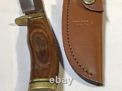 Vintage BUCK KNIVES 192 USA Fixed Blade Knife Vanguard Hunting with Leather Sheath