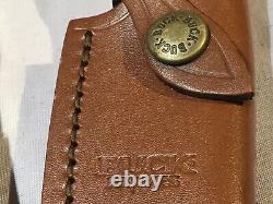 Vintage BUCK KNIVES 192 USA Fixed Blade Knife Vanguard Hunting with Leather Sheath