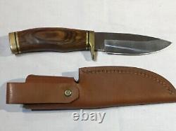 Vintage BUCK KNIVES 192 USA Fixed Blade Knife Vanguard Hunting with Leather Sheath