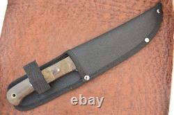 Vintage Bill Bullard Custom Damascus Fixed Blade Hunting Knife Nice (26826)