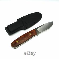 Vintage Bob Dozier Handmade Custom Maple Burl Hunting Skinner D2 Sheath Knife