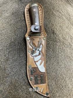 Vintage Bowie knife Custom Handmade 1095 USA STEEL & QUALITY LEATHER WORK