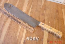 Vintage Briddell 12 Butcher Knife & 8 Meat Cleaver Solid Steel Made In U. S. A