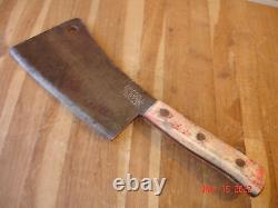 Vintage Briddell 12 Butcher Knife & 8 Meat Cleaver Solid Steel Made In U. S. A