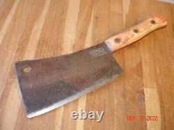 Vintage Briddell 12 Butcher Knife & 8 Meat Cleaver Solid Steel Made In U. S. A