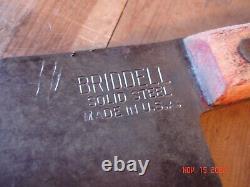 Vintage Briddell 12 Butcher Knife & 8 Meat Cleaver Solid Steel Made In U. S. A