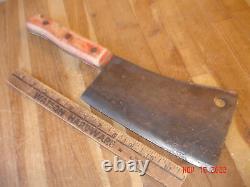 Vintage Briddell 12 Butcher Knife & 8 Meat Cleaver Solid Steel Made In U. S. A