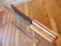 Vintage Briddell 12 Butcher Knife & 8 Meat Cleaver Solid Steel Made In U. S. A