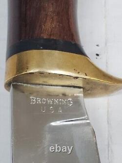 Vintage Browning USA 37181 Drop Point Fixed Blade 3.75 Blade 7.75 OAL