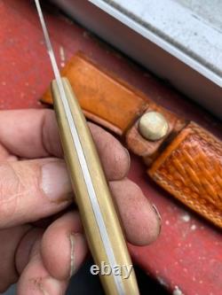 Vintage Browning USA S210 Sportsman's Bird & Trout knife withBasketweave sheath