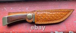 Vintage Browning USA S210 Sportsman's Bird & Trout knife withBasketweave sheath