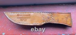 Vintage Browning USA S210 Sportsman's Bird & Trout knife withBasketweave sheath