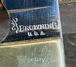 Vintage Browning USA S210 Sportsman's Bird & Trout knife withBasketweave sheath
