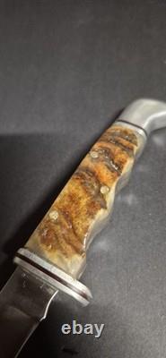 Vintage Buck 105 Pathfinder Hunting Knife Ram Horn Handle 1972-86