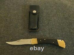 Vintage Buck 110 Inverted USA No Model # Stamp Folding Knife + Orig. Sheath