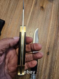 Vintage Buck 119 And Buck 110 In FANTASTIC LOOKING HANDMADE DOUBLE KNIFE SHEATH