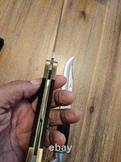 Vintage Buck 119 And Buck 110 In FANTASTIC LOOKING HANDMADE DOUBLE KNIFE SHEATH