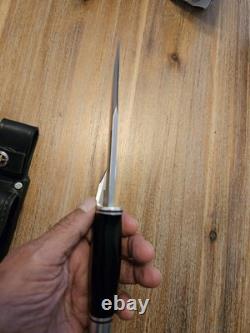 Vintage Buck 119 And Buck 110 In FANTASTIC LOOKING HANDMADE DOUBLE KNIFE SHEATH