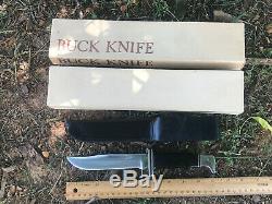 Vintage Buck 119 Barrel Nut Knife With Original Sheath With A Box