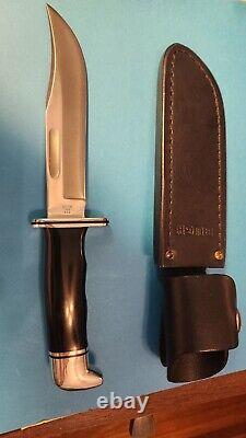 Vintage Buck 119 Fixed Blade Knife With Leather Sheath 1972-1986