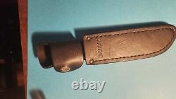 Vintage Buck 119 Fixed Blade Knife With Leather Sheath 1972-1986