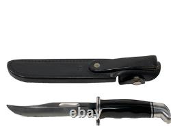 Vintage, Buck 119 U. S. A 10.5 Fixed Blade Hunting Knife with 120 Sheath, Nice