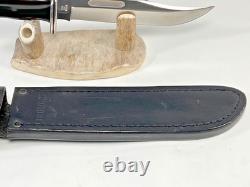 Vintage, Buck 119 U. S. A 10.5 Fixed Blade Hunting Knife with 120 Sheath, Nice