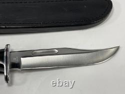 Vintage, Buck 119 U. S. A 10.5 Fixed Blade Hunting Knife with 120 Sheath, Nice