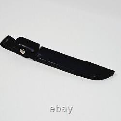 Vintage Buck 120 Fixed Blade Knife 3 Line Stamp With Black Leather Sheath