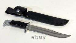 Vintage Buck 120 General Fixed Blade Hunting Knife With Leather Sheath
