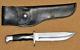 Vintage Buck 124 bowie hunting knife & sheath early 2 line inverted 122 nemo USA