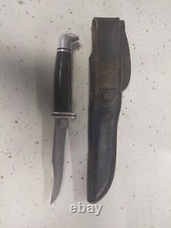 Vintage Buck Fixed Hunting Blade Knife 102 WITH SHEATH