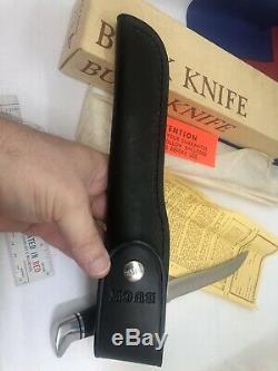 Vintage Buck Knife 121 Fisherman 3 Line 4 Spacer Never Used In Box Pre-Date Code