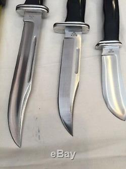 Vintage Buck Knife Lot USA 120 And 119 And 103 All In Great Condition withSheath