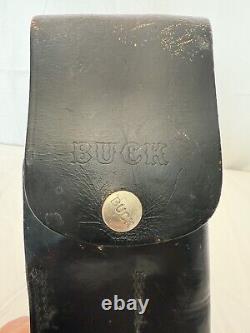 Vintage Buck Twin Knife Hunting Set Double Leather Sheath Made in USA