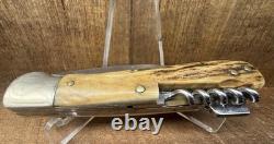 Vintage C. Jul. Herbertz 4 1/4 Stag Lockback Hunting Knife Gut Blade Germany