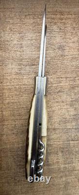 Vintage C. Jul. Herbertz 4 1/4 Stag Lockback Hunting Knife Gut Blade Germany
