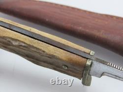 Vintage CASE Hunting Knife Fixed Blade Stag Handle XX Leather Sheath