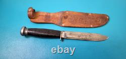 Vintage CASE Hunting Military Style Knife + Sheath 1940-65 TR1229