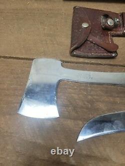 Vintage CASE XX 1935 Patent Handle Knife Hatchet Ax Combo Tested XX with Box