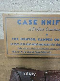 Vintage CASE XX 1935 Patent Handle Knife Hatchet Ax Combo Tested XX with Box